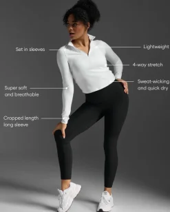 Flex Crop 1/2 Zip Long Sleeve