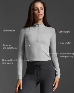 Flex Crop 1/2 Zip Long Sleeve