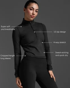 Flex Crop 1/2 Zip Long Sleeve