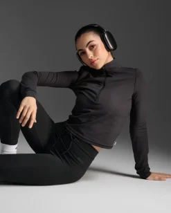 Flex Crop 1/2 Zip Long Sleeve