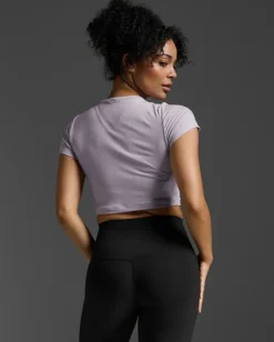 Fluid Ribbed Crop Tee