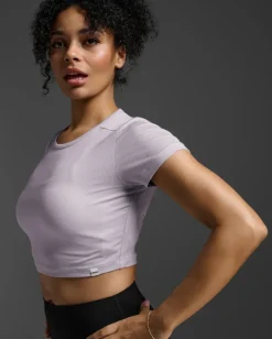 Fluid Ribbed Crop Tee