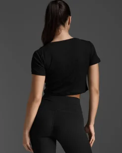 Fluid Ribbed Crop Tee