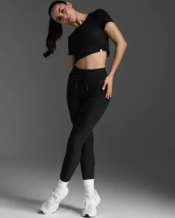 Fluid Ribbed Crop Tee