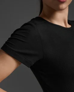 Fluid Ribbed Crop Tee