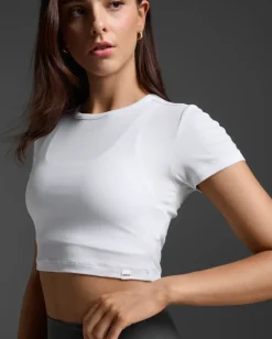 Fluid Ribbed Crop Tee