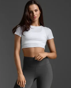 Fluid Ribbed Crop Tee