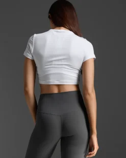Fluid Ribbed Crop Tee